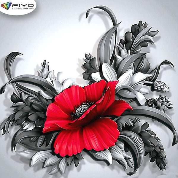 FIYO Bright Flowers Diamond Painting Kits For Adults DIY 5D Diamond Mosaic Diamond Painting Home and Kitchen Fashion Canvas Pictures Wall Decoration