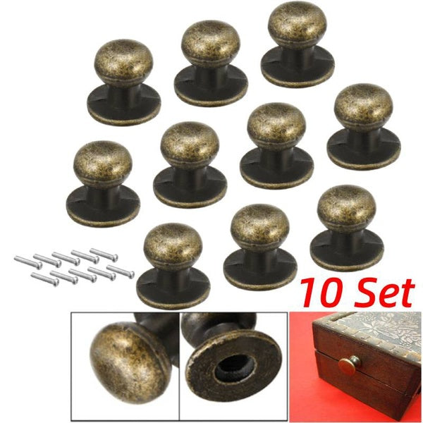 10 pièces 12mm x 11mm Vintage armoire tiroir monotrou en alliage de Zinc bouton rond tirer poignée matériel fournitures