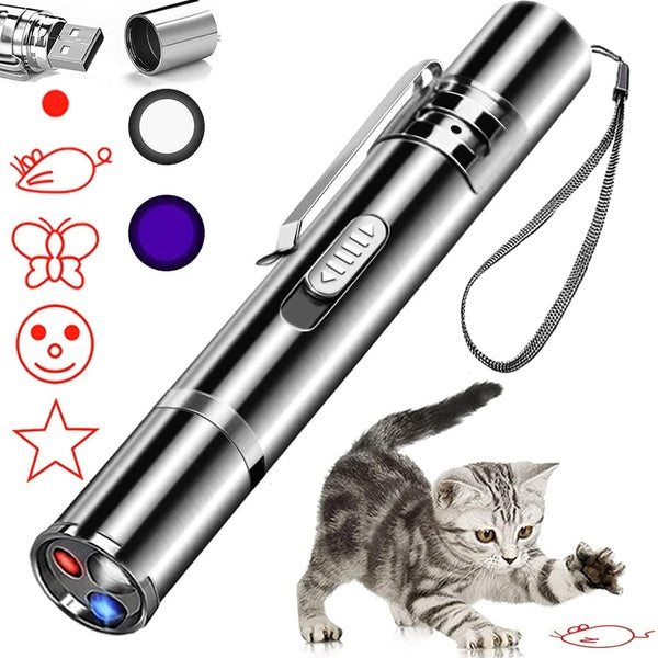 Cat Laser Pointer Toy, Red Laser Pointer Cat Toys for Indoor Cats Dogs Kitten Pet Interactive Chaser Cat Laser Toys Light Indoor Tease Cat Playing Tr