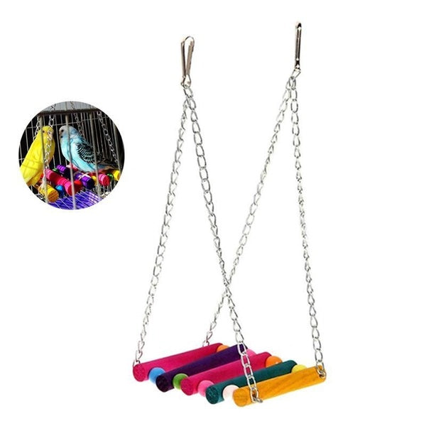1pc Colorful Hanging Hammock Swing Toys for Pet Birds - Perfect for Parrots, Parakeets, Budgies, and Cockatiels