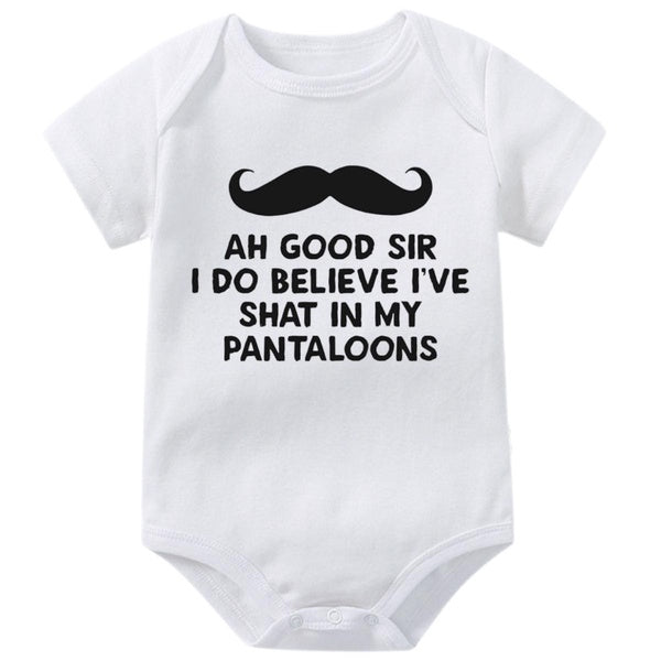 Ah Good Sir, I Do Believe I've Shat My Pantaloons Baby Onesies,Cute Creeper Infant One-piece for Boys Girls,Funny Baby Bodysuit Short Sleeve Jumpsuit