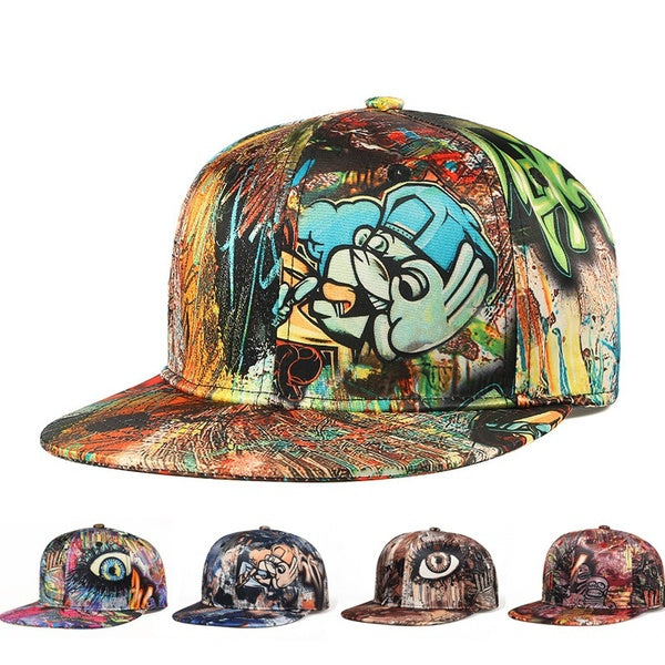 Nouveau mode Graffiti impression casquette Snapback pour hommes femmes os Gorra chapeau de baseball en plein air protection solaire casquettes hip ho