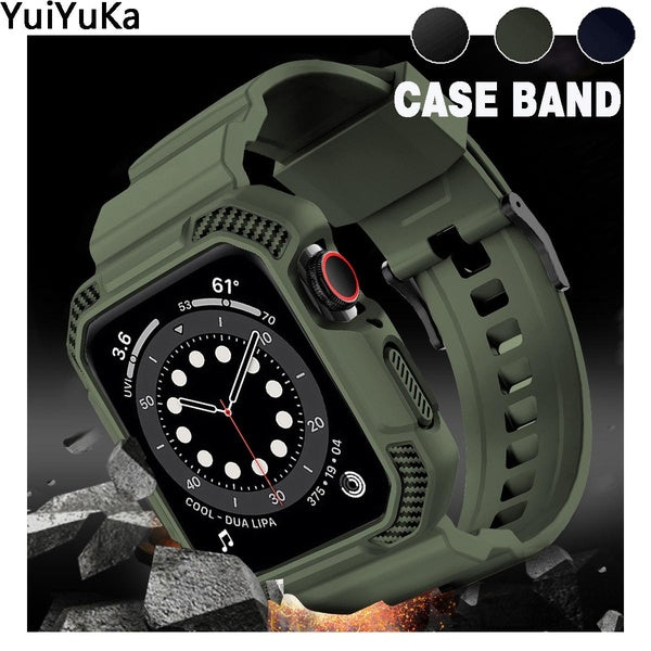 YuiYuKa TPU Case+strap for Smart Watch Ultra 2-Ultra 49mm 9 8 7 45mm 41mm Sport Belt Wristband Band Screen Protector Cover Replacement Accessories fo