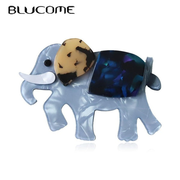 Blucome Fashion Acrylic Large Elephant Brooch Lovely Animal Thailand Elephant Resin Pins Jewelry For Women Bag Accessories Matron Inn