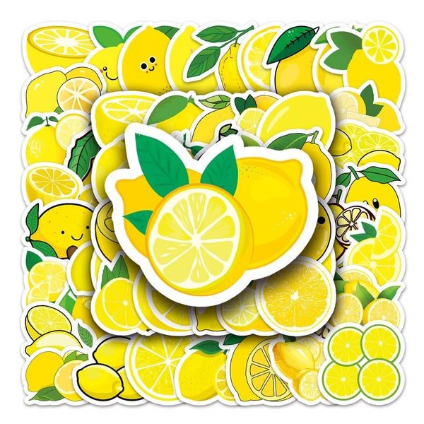 10-50pcs Cute Lemon Stickers Fruits Lemon graffiti Stickers for DIY Luggage Laptop Skateboard Motorcycle Bicycle Sticker