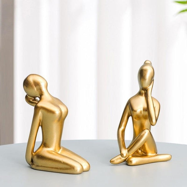 Home Office Decoration Nordic Abstract Yoga Girl Statue Ornaments Resin Crafts Gifts Living Room Decor TV Cabinet Decoration Bookcase Decoration Mini
