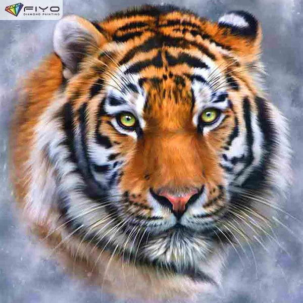 FIYO Tiger DIY 5D Diamond Painting Full Drill avec Kits de numéros Maison et Cuisine Mode Point de Croix Broderie Peintures Toile Photos Décoration M
