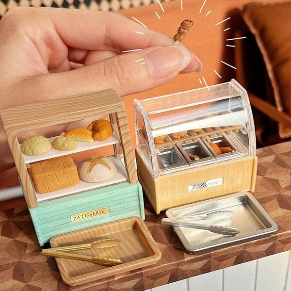 Dollhouse Mini Panetièrel Bread Display-Kanto Cooking Cabinet 1:12 Doll House Miniatures Scene Dollhouse Furniture ob11 Mini Shop Kids Toy