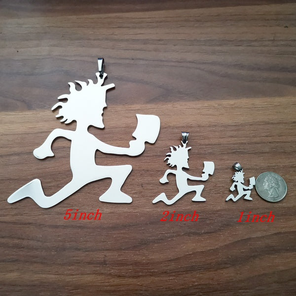 1IN 2IN 5IN Hatchetman Twiztid ICP charme en acier inoxydable pandent 30 pouces collier de chaîne figaro