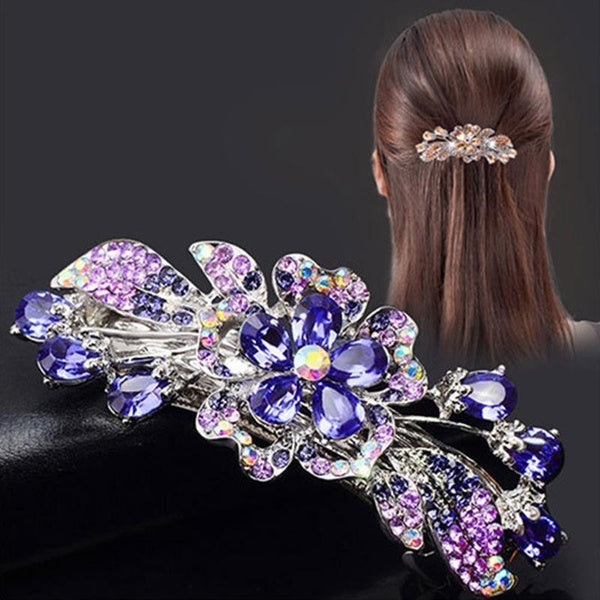 New Korean Fashion Rhinestone Hair Accessories Exquisite Spring Clip Elegant Ladies Hair Accessories Matron Inn