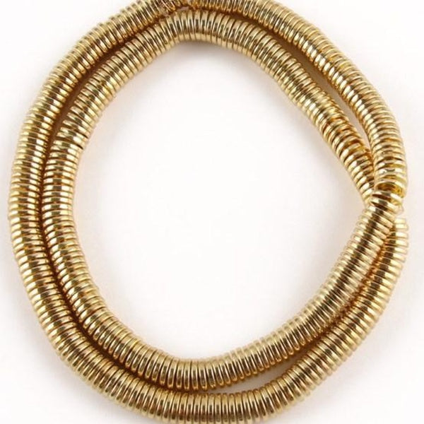 1 lot de perles en pierre d'hématite naturelles plaquées or et argent, rondes et plates, pour la fabrication de bijoux, accessoires de bracelet à fai