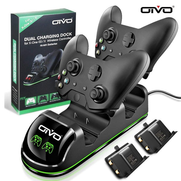 OIVO Station de charge pour manette Xbox avec 2 packs de batteries rechargeables 600 mAh pour manette Xbox One X-S-One, station de charge Xbox, stati