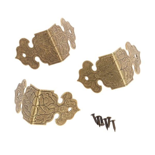 12Pcs 25x25mm Decorative Corner Bracket Furniture Wood Box Feet Furniture Corner Protector Decorative Corbel Furniture Fittings