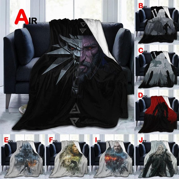 Geralt of Rivia The Witcher Symbol Blankets for Beds Sofa Blanket Super Soft Winter Warm Plush Throw Blanket Flannel Blanket Gifts