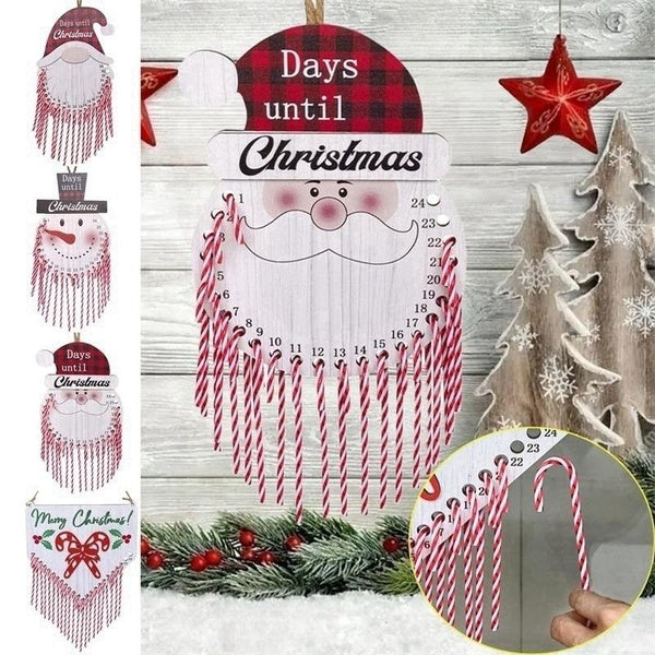 26pcs-set Candy-Canes Christmas Countdown Calendar Sign Wall Decor