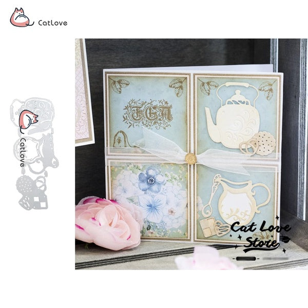 Teacup Kettle Pot Metal Cutting Dies Stencils For DIY Scrapbooking Paper Card Decorative Craft Dies Embossing Die Cuts New 2019