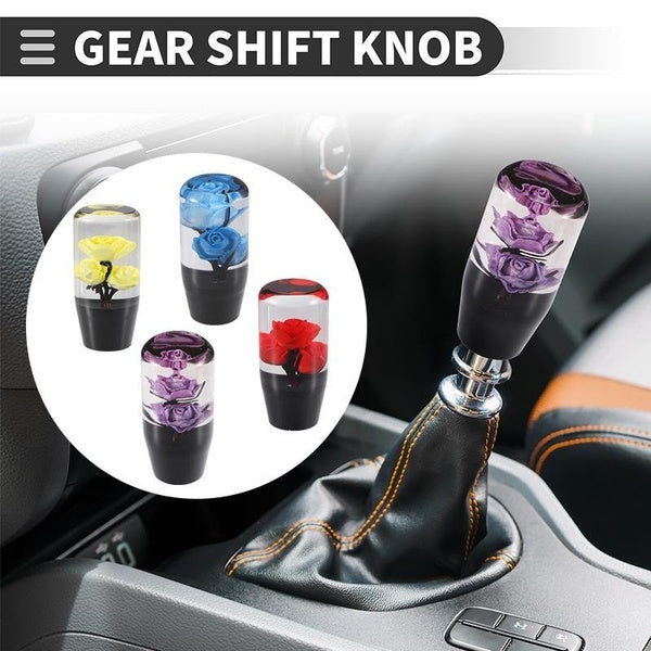 X AUTOHAUX 10CM Bright Flower Crystal Bubble Car Gear Shift Knob Stick Shifter Lever Manual Automatic Stick Gear Shifter Knob Acrylic, 1 Set