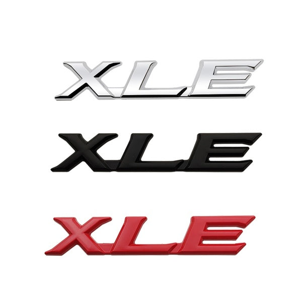 Car Sticker Metal XLE Emblem Badge Trunk Decal for Toyota Corolla Camry Yaris Rav4 Avensis Auris 86 Prius C-HR Venza Harrier