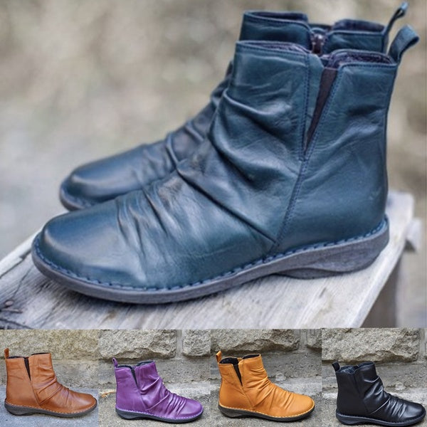 Talon bas Martin Bottes pour femmes Plate-forme courte Boothigh Top Vintage Chunky Botte courte Bottines Bottines plates Automne Hiver Chaussures pou