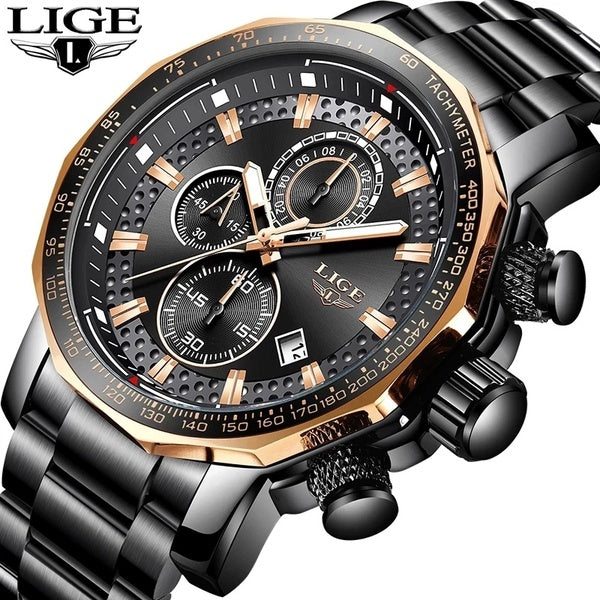 Relogio Masculino 2022 Lige Montres pour homme avec montre multifonction à quartz chronographe calendrier