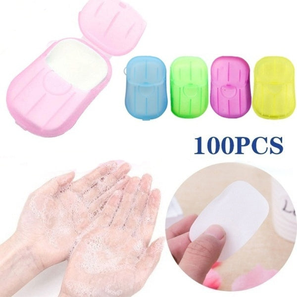 20-120 Pieces Portable Mini Paper Soap Outdoor Travel Soap Paper Hand Sanitizer Clean Scent Slices