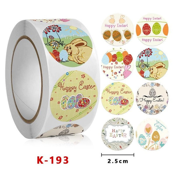 500Pcs Easter Bunny Stickers Cute Rabbit Easter Eggs Self Adhesive Sealing Labels Easter Party Decoration Gift Sticker Supplies