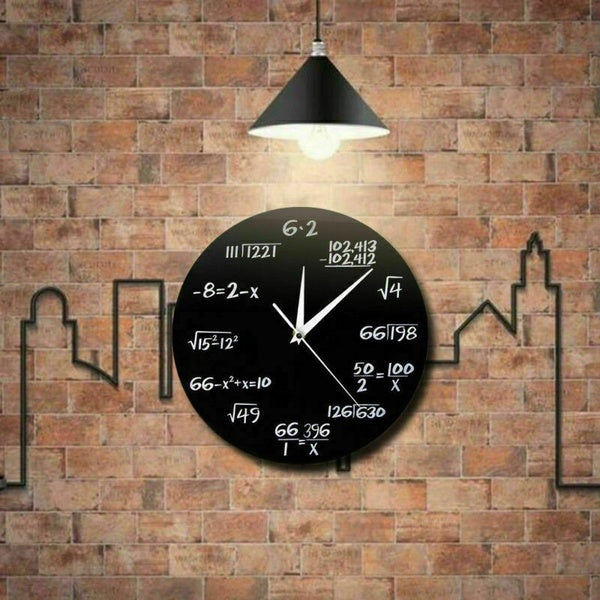 Creative Math Clock Mathematics Formula Wall Clock Silent Home Office Decoration