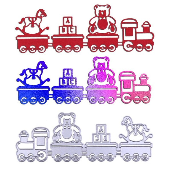 Matrices de découpe en acier et métal, Train du cirque, pochoirs, matrice artisanale de Scrapbooking, fabrication de cartes de Festival 3D, bricolage