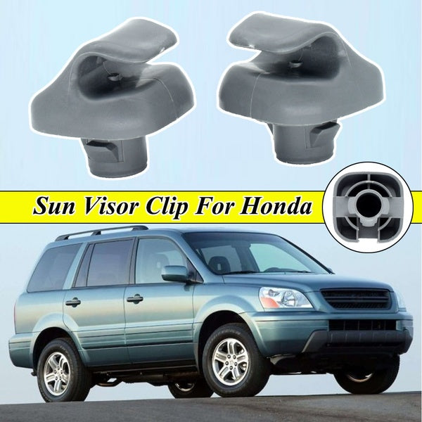 2pcs For Honda Accord Odyssey Civic Si CR-V Element Ridgeline Pilot Gray Sun Visor Hook Clip Bracket Auto Interior Hanger Car Holders 88217S04003ZA S