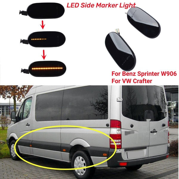2PCS Dynamic LED Side Marker Lamp Turn Signal Light For Mercedes Benz Sprinter W906 2006 2007 2008 2009 2010 2011 2012 2013 For VW Crafter 2006-2016