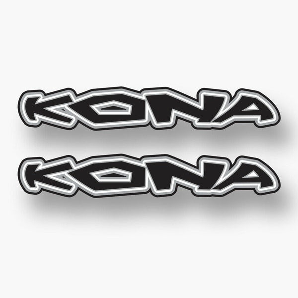 2x KONA Vinyl Decal Sticker Sponsor Mountain Bike VTT Cadre Carbone Vélos Course