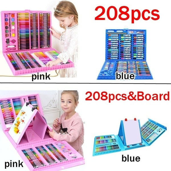 208-176-168-150 pieces of colored pencils, crayons, watercolor pens, children's drawing board set, painting supplies, stationery, school supplies, ed