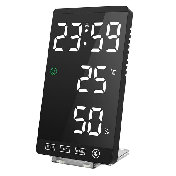 Digital Alarm Clock Touch Screen LED Wall Clock with Snooze 12H-24H Format USB Charging Port Suitable for Home Bedroom Office