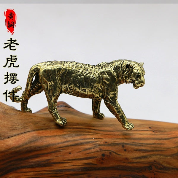 Pure Copper Tiger Wenzhen Desk Decoration Bronze Tea Pet Solid Brass Tiger Cicada Decoration