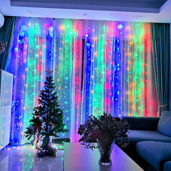 Fairy Icicle Curtain String Light 3M 300Leds LED Christmas Garland Wedding Party Patio Window Outdoor String Light New