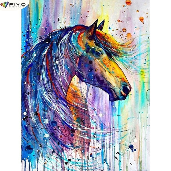 Horse DIY 5D Diamond Painting Full Drill with Number Kits Home and Kitchen Fashion Cross Stitch Embroidery Paintings Canvas Pictures Wall Decoration