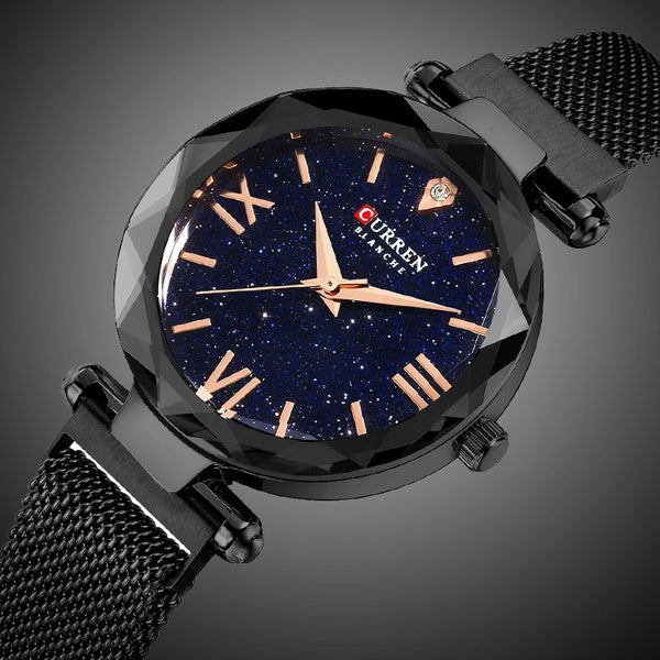 Charming CURREN Luxury Womens Watches Hot Trendy Starry Sky Stainless steel Bracelet Waterproof Analog Quartz Ladies Wristwatch Feminino Relogio