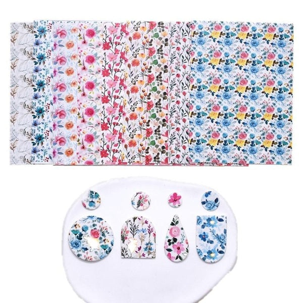 1pcs Special Watercolor Transfer Paper Polymer Clay Pastoral Flower Pattern DIY Soft Pottery Earrings Jewelry Coloring Tools