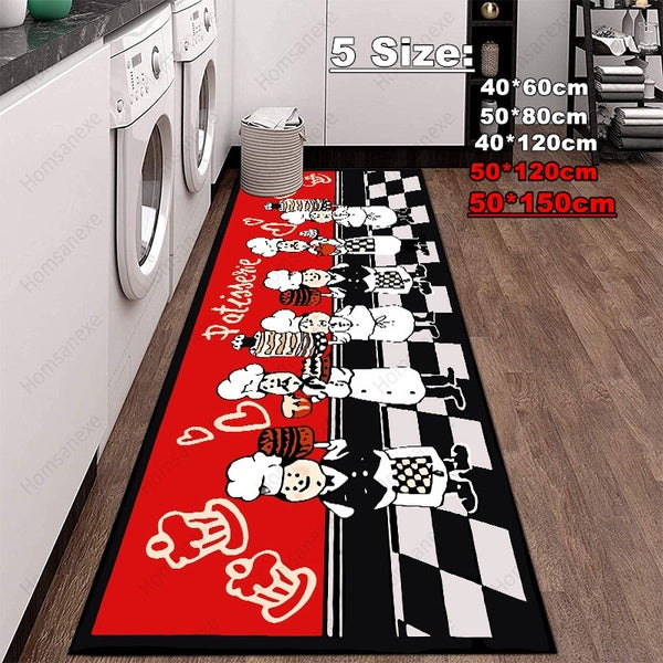 Homsanexe Household Supplies Funny Kitchen Chef Cook Printed Anti-Slip Door Mat Perfect for Kitchen Bathroom and Standing Desks 40x60cm-50x80cm-40x12