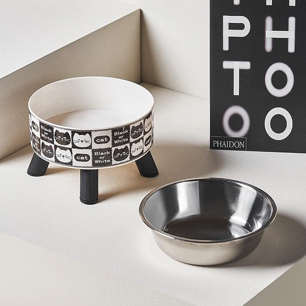 Stainless Steel Pet Tall Bowls, Removable Design, for Cat, Puppy, Small Dog