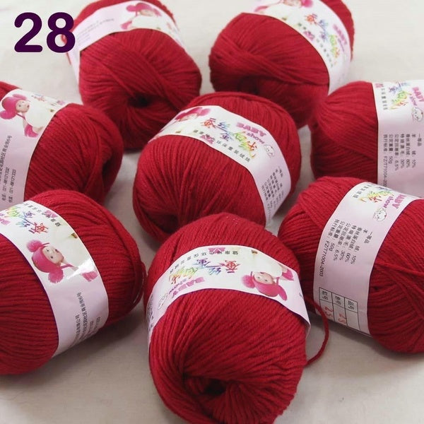 Sale lot 8 Skein x50g Cashmere Silk Wool Children Hand Knitting Crochet Yarn Rowan Cashmere Crocheting & Knitting Yarns Chunky Fashion TealReally Red