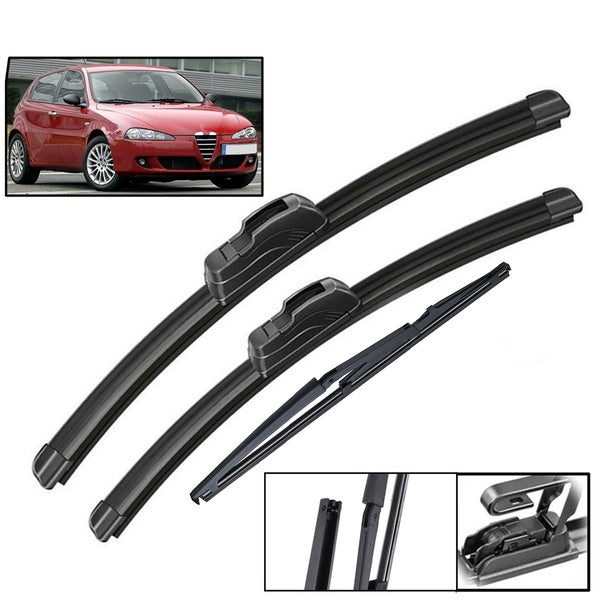 Xukey 3Pcs-set Front Rear Tailgate Windshield Wiper Blades Set For Alfa Romeo 147 3-5 Doors 2005 2004 2003 2002 2001 2000