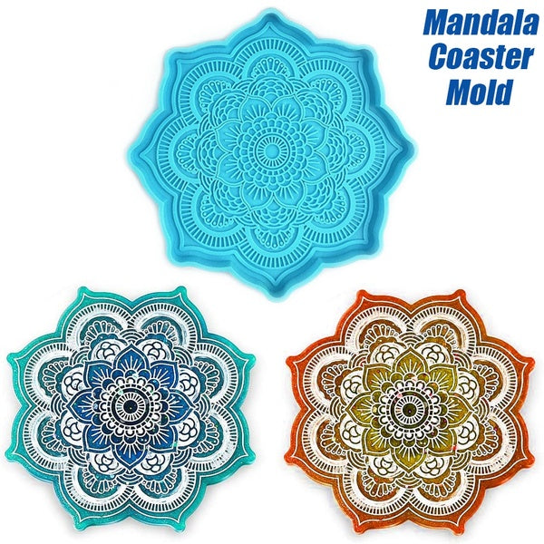 Mandala Coaster Resin Molds, 3D Design Silicone Molds for Resin Casting, Epoxy Resin, Coasters, Home Decoration