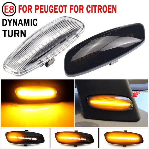 Dynamic LED Side Marker Light Signal Blinker for Peugeot 207 308 3008 5008 RCZ Sequential Turn Signal Indicator Light