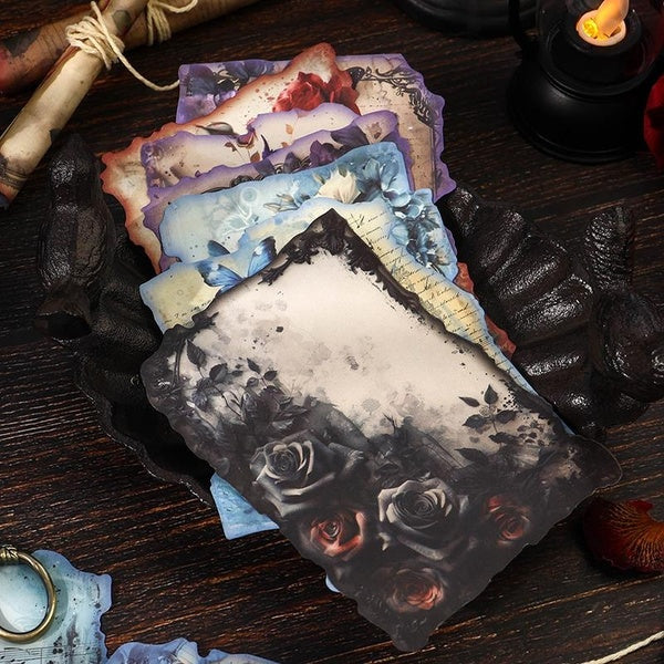 20Pcs-Pack Dark Vintage Rose Style Scrapbooking Decoration Material Paper Perfect for Collage Journal Craft DIY Supplies