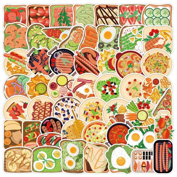 10-50Pcs Cartoon Toast Stickers Delicious Food Bread Graffiti Kids Toy Skateboard Car Motorcycle Bicycle Sticker Decals Wholesale