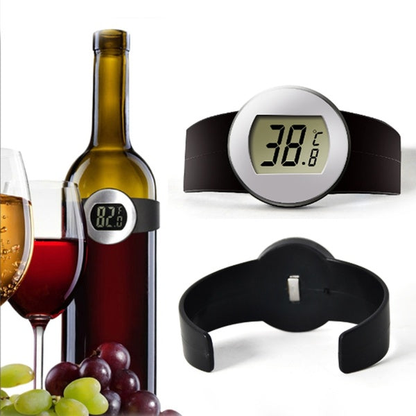 Digital Thermometer Champagne and Wine Bottle Snap with LED Display for Wine Enthusiast