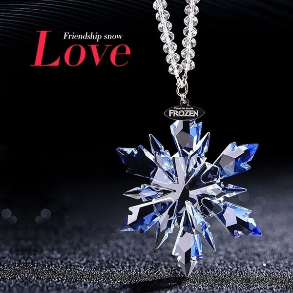 Christmas Crystal Snowflake Decoration Car Rearview Mirror Beauty Charm Pendant Home Wedding Decor Valentine Gift