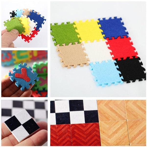 Dollhouse Mini Floor Mats-Tiles Wood-Cloth Floor Carpet 1:12 Doll House Bathroom-Bedroom-Kidsroom Floor Tile Miniatures Shooting Props