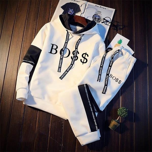 New Trending Men Hoodie Sweatshirts Sweatpants Suits Men Pullover Sports Jogging 2 Piece Outfits